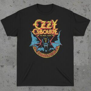 Ozzy Osbourne No More Tours Graphic T-Shirt Vintage Rock Bat Design Retro Unisex